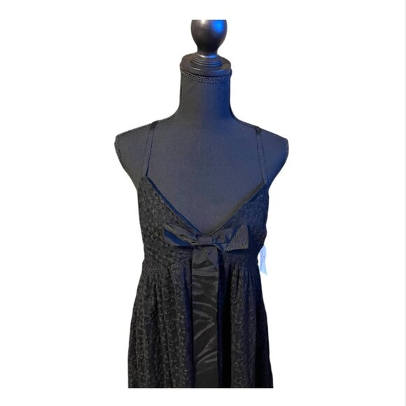 Mark + James Badgley Mischka Black Lace Babydoll Mini Dress With Bow - Picture 3 of 8